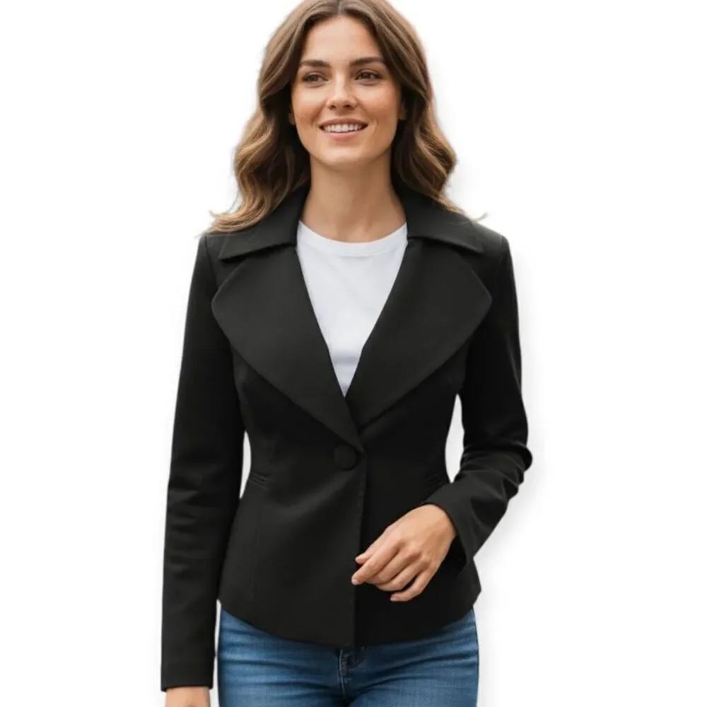 HALOGEN BLACK 2 BUTTON BLAZER SZ.S EUC.